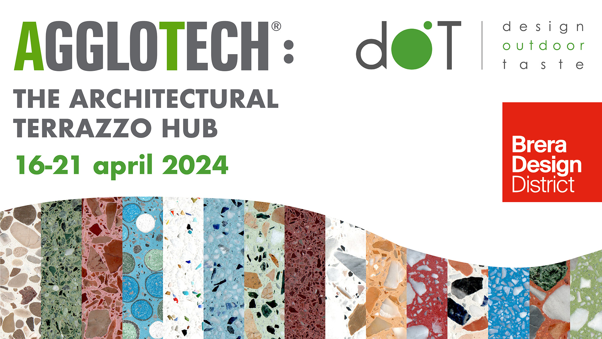 Agglotech's Architectural Terrazzo Hub at Brera Design Week 2024.